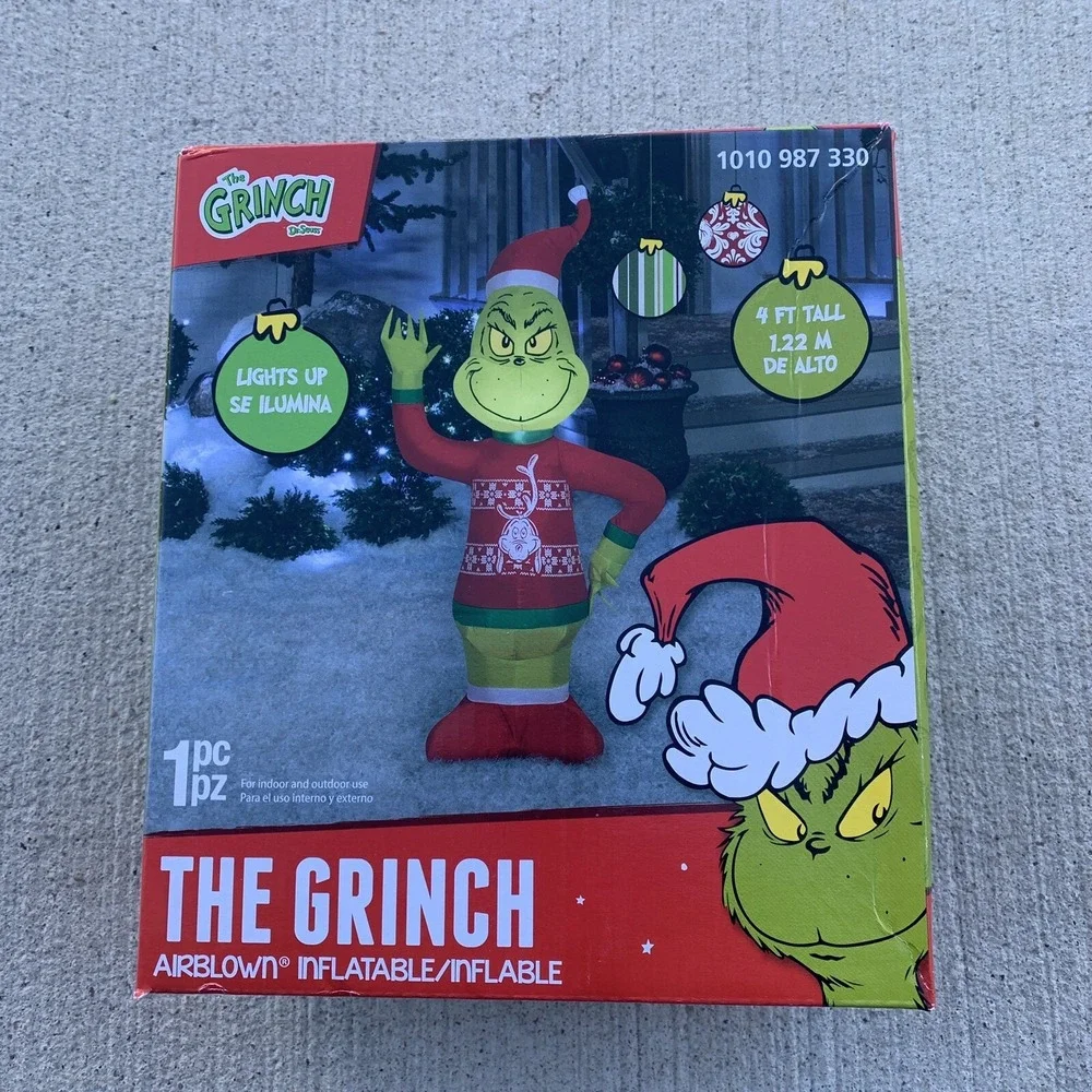 The Grinch Max Christmas Sweater 4-Foot Gemmy LED Outdoor Airblown Inflatable